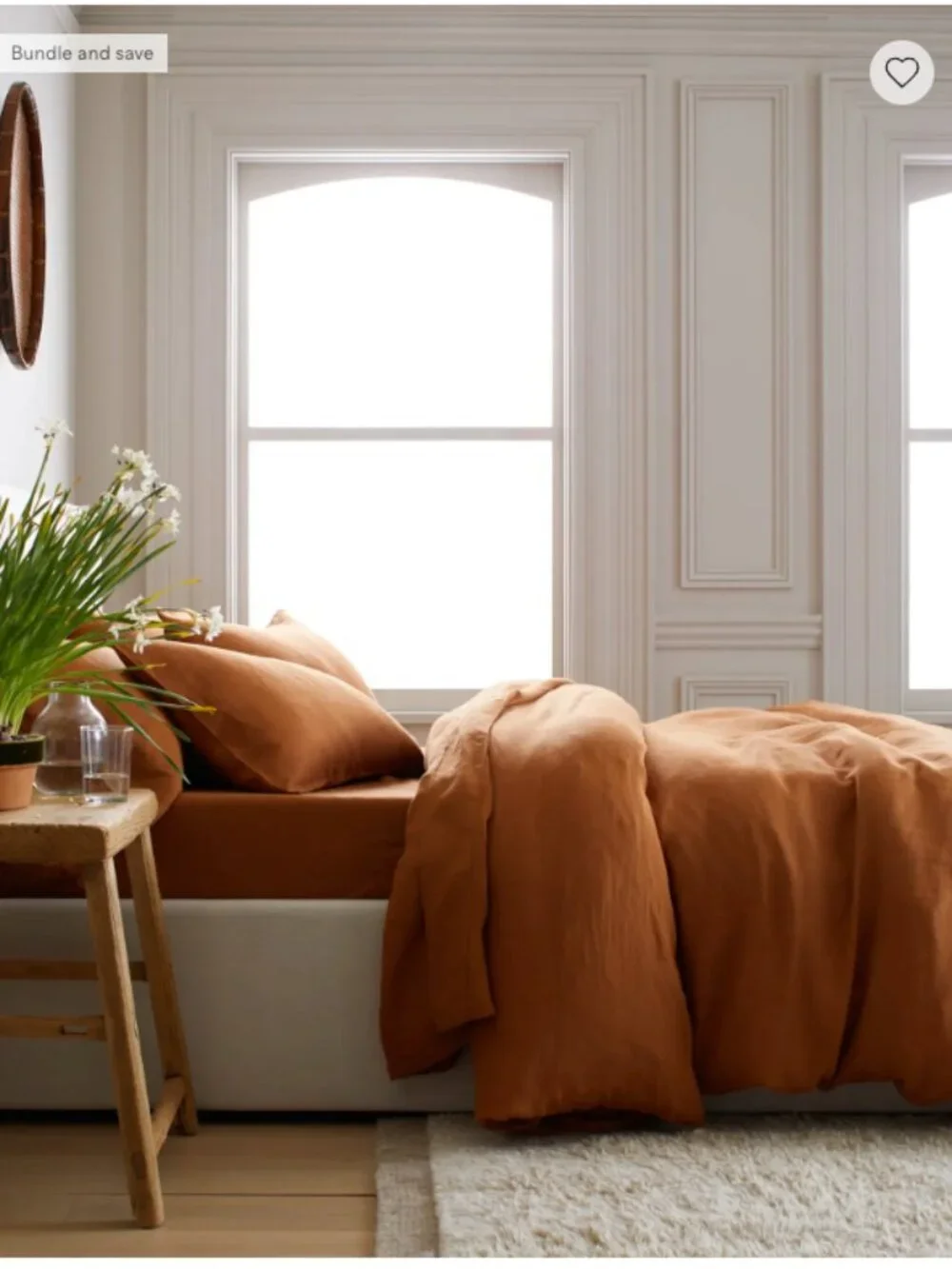 NWOT Quince 100% European Linen Duvet Cover Twin Terracotta Linen Bedding